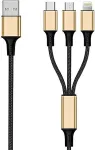 2GO USB 3in1 Ladekabel Micro-USB/Lightn/USB-C Nylon 150cm gl