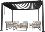 Home4you Varikatus MIRADOR-111 3x4m textilene seintega, tumehall