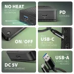 AXAGON HMC-U4 USB4 dock, 3x USB-A, 2x USB-C, HDMI & DP 8K/30Hz, RJ-45, SD/mSD, audio, PD