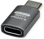 ROLINE USB4 Gen 3x2 Adapter Typ C ST/BU, Aluminium, gerade, silberfarben