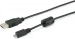 EQUIP Kabel USB-A2.0->Micro-B Ferrit St/St 1.00m schwarz Polybeutel