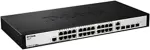 D-Link DGS-1210-28, Gigabit Smart Switch with 24 10/100/1000Base-T ports and 4 Gigabit MiniGBIC (SFP) ports, 802.3x Flow Control, 802.3ad Link Aggregation, 802.1Q VLAN, 802.1p Priority Queues, Port mirroring, Jumbo Frame support, 802.1D STP, ACL, LLD ...