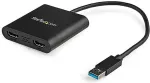 StarTech.com USB auf Dual HDMI Adapter - 4K - USB zu HDMI Adapter - USB 3.0 auf HDMI - USB zu HDMI Display Adapter - USB 3.0 zu HDMI - Externer Videoadapter - MCT Trigger II - 64 MB DDR2 - USB 3.0 - 2 x HDMI - Schwarz