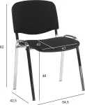 Home4you Klienditool ISO, 54,5x42,5xH82cm, iste: kangas, v&auml;rvus: must, raam: kroomitud