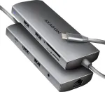 AXAGON HMC-8HLSA, USB 5Gbps hub, 3x USB-A, HDMI 4k/60Hz, RJ-45 GLAN, SD/microSD, audio, PD 100W