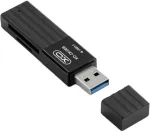 Kaardilugeja XO m&auml;lu DK05B 2in1 USB 3.0, must