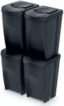 Prosperplast KEDEN KOSZ NA ŚMIECI SORTIBOX 35L SET 4 - SZARY KAMIENNY