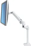 ERGOTRON LX Monitor Arm mit hoher S&auml;ule in Wei&szlig; - Monitor Tischhalterung mit patentierter CF-Technologie f&uuml;r Bildschirme bis 86,40cm (34) , 3,2 bis 11,3 kg, VESA Standard und