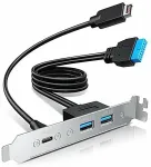 GRAUGEAR Multi PCI Blende 1x USB-C, 2x USB-A