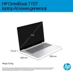 S&uuml;learvuti Hp OmniBook 7 Next Gen AI 17-DC0073CL Copilot+ PC Intel Core Ultra 7 258V Laptop 43.9 cm (17.3") Full HD touchscreen 32 GB LPDDR5x-SDRAM 1 TB SSD NVIDIA GeForce RTX 4050 Wi-Fi 6E (802.11ax) Windows 11 Home Silver New Repack/Repacked