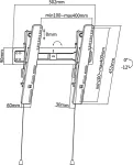 DELTACO kontor, kaldu &uuml;likerge seinaga, 32 "-55", 35 kg, 100x100-400x400