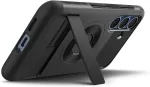 Spigen Kaitse&uuml;mbris Slim Armor (MagFit), Samsung Galaxy S25, must, tugijalaga, MagSafe &uuml;hilduv,