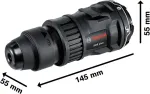 Bosch FlexiClick hammer drill attachment GFA 12-H Professional, drill chuck (black, for cordless screwdriver GSR 12V-15 FC / -35 FC)