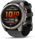 Garmin Fenix 8 Pro - 51 mm, AMOLED Sapphire, Graphit/Black Titan mit QuickFit&reg;-Silikon-Armband