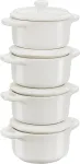 STAUB Mini Cocotte Set 4-Piece Round, Ceramic, Ivory