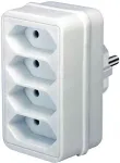 Brennenstuhl Adapterstecker Euro 4 4x wei&szlig;