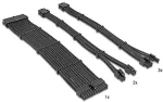 DeLOCK PSU Verl&auml;ngerungskabel Set 30 cm 6-teilig Sleeved mit Kabelk&auml;mmen (1 x 24 Pin ATX, 2 x 4 + 4 Pin EPS, 3 x 6 + 2 Pin PCIe) schwarz