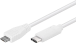 PREMIUMCORD USB-C/male - USB 2.0 Micro-B/Male, white, 0.6m