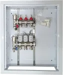 Noname Heating Manifold 3 Loops with Thermal Actuators NC AC230V and Flow Meters
