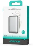Joyroom v&otilde;imsuspank digitaalse ekraaniga Type-C, PD 22.5W, 20000 mAh sisseehitatud kahe Type-C kaabliga, White (JR-PBF29)