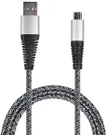 2GO USB Lade-/Datenkabel USB-A-Micro-USB 100cm Nylon silber