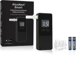 AlcoAlert Smart Electrochemical breathalyzer, black