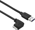 StarTech.com schlankes SuperSpeed USB3.0 A auf Micro B Kabel - St/St - USB-Kabel - 9-polig USB Typ A (M) - 10-polig Micro-USB Typ B (M) - 2,0m (USB3.0) - Winkelverbinder, links - Schwarz (USB3AU2MLS)