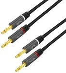 Logilink Audio cable, 2x2 Banana-plug, metal, black, 3 m