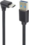 PREMIUMCORD USB C-USB A, curved, black, 50 cm