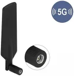 DELOCK 5G LTE Antenne SMA Stecker -1 - 3 dBi omnidirektional drehbar mit Kippgelenk schwarz