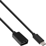 Inline - USB-Adapter - USB-C (M) bis USB Type A (W) - USB 3,1 - 3 A - 15cm - Schwarz (35800)