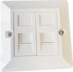 DATACOM Unequipped surface-mounted socket for 2 keystones, dust-proof