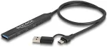 DELOCK 4 Port Slim USB Hub mit USB Type-C oder USB Typ-A zu 3 x USB 5 Gbps USB Type-C + 1 x USB 5 Gbps Typ-A