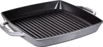 STAUB Square cast iron grill pan with two handles 33 cm, graphite