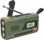 Raadio Manta RDI401G DYNAMO Portable Emergency Crank FM Radio, Solar Power Bank, Flashlight, Green