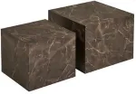 No name COFFEE TABLE BROWN SET 40X40X36 50X50X40