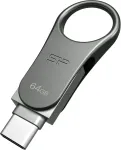 M&auml;lukaart Silicon Power Mobile C80 USB flash drive 64 GB USB Type-A / USB Type-C 3.0 (3.1 Gen 1) Titanium