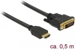 DELOCK Kabel HDMI > DVI 24+1 bidirektional 0.50m schwarz
