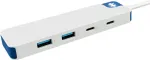 Targus Hyper HyperDrive Flex 4 Port USB-C Combo Hub, White/Blue | HD5200BUGL