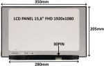 SIL LCD PANEL 15.6" FHD 1920x1080 30PIN MATT IPS / WITHOUT HANDLES