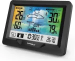 GreenBlue wireless weather station, color, with DCF system, moon phases, barometer, calendar, power adapter, GB540N