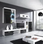 Cama MEBLE Cama hanging display cabinet SAMBA white/black gloss