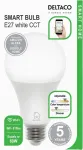 Deltaco SMART HOME LED light, E27, WiFI, 9W, 2700K-6500K, dimmable, wh