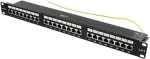 DELTACOIMP DELTACO STP patch panel, 24xRJ45, Cat6, 10Gbps, Krone terminals, 1U, 19 ", metal, black / PAN-201