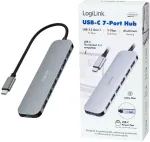 Logilink USB-C Hub, 7-Ports, USB 3.2 Gen 1, 7x USB-A Alu.