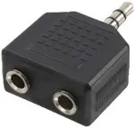 Logilink Audio adapter, 3.5 mm 3-pin/M to 2x 3.5 mm 3-pin/F, black