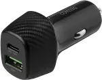 DELTACO USB-autolaadija, 1x USB-C, PD 18 W, 1x USB-A, 18 W, kokku 36 W