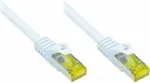 GoodConnections RJ45 Patchkabel mit Cat. 7 Rohkabel und Rastnasenschutz (), S/FTP, PiMF, halogenfrei, 500MHz, OFC, wei&szlig;, 50m,