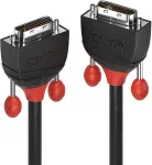 Lindy Black Line - DVI-Kabel - Dual Link - DVI-D (M) bis DVI-D (M) - 3 m - rund, Daumenschrauben - Schwarz