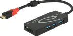 DELOCK HUB USB 3.0 USB Type-C&trade; 3 Port extern + 2 x SD Slot schwarz
